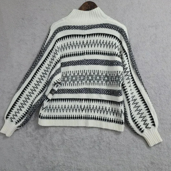 Loft Womens M Wool Blend Mock neck Patterned Sweater Medium 10PT - Picture 2 of 8